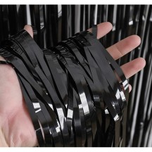 Rideau frangé noir 100 x 200 cm - 36624NO - Rideaux