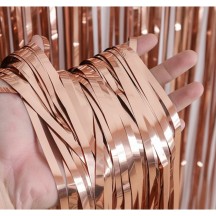 Rideau frangé rose gold 100 x 200 cm - 36624RG - Rideaux