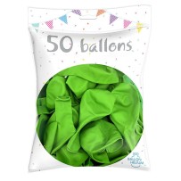 50 Ballons latex vert pomme 30 cm - 36200VO - Ballons latex