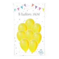 8 Ballons jaunes 30 cm - 36424JA - Ballons latex