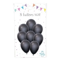 8 Ballons Noirs 30 cm - 36424NO - Ballons latex