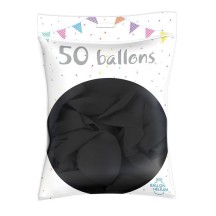 50 Ballons Latex Noir 30 cm - 36200NO - Ballons latex