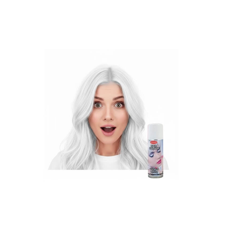 Laque à cheveux 125ml Blanc – Coloration temporaire - 30106 - Laques à Cheveux Colorées