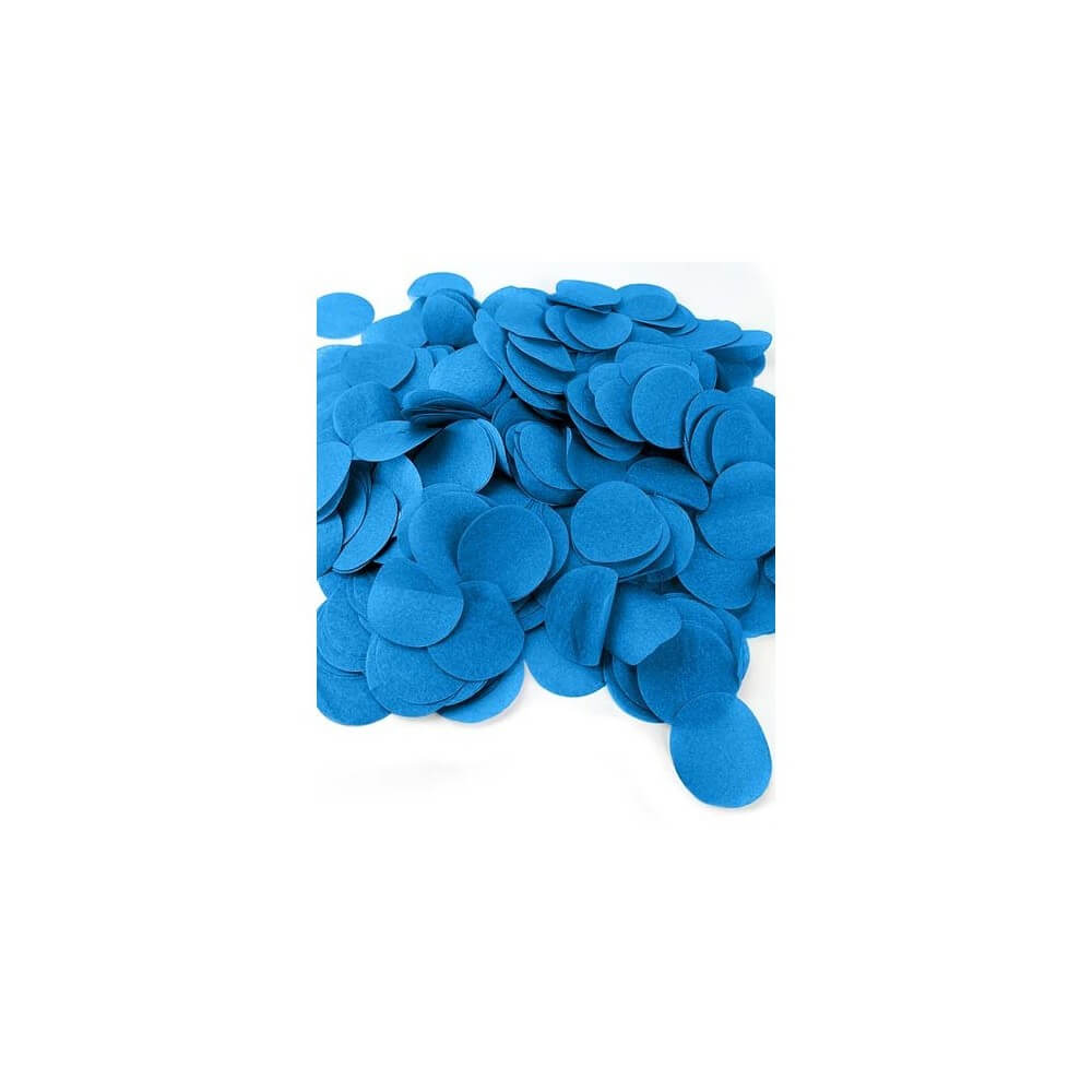 80g de confettis XXL Diam 5 cm Turquoise papier de soie en boite décorée - 22602JFTU - Confettis