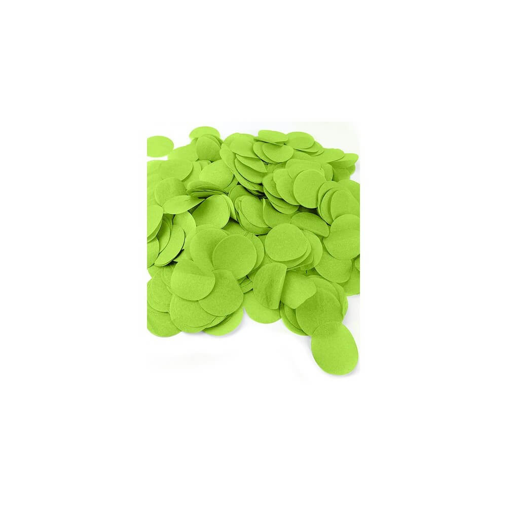 80g de confettis XXL Diam 5 cm Vert Pomm papier de soie en boite décorée - 22602JFVO - Confettis