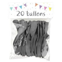 20 Ballons Latex Argent 25 cm - 36029 - Ballons latex