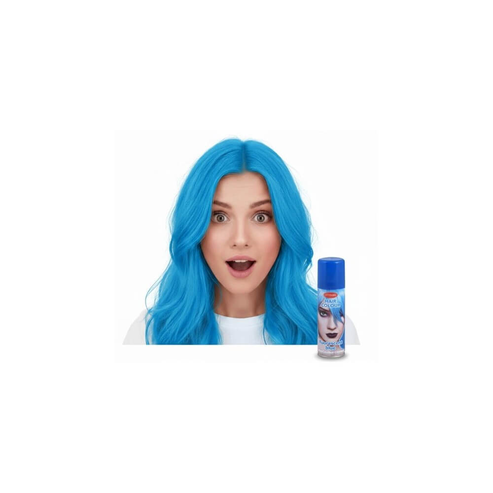 Laque à cheveux 125ml Bleu Fluo – Coloration temporaire - 30101 - Laques à Cheveux Colorées