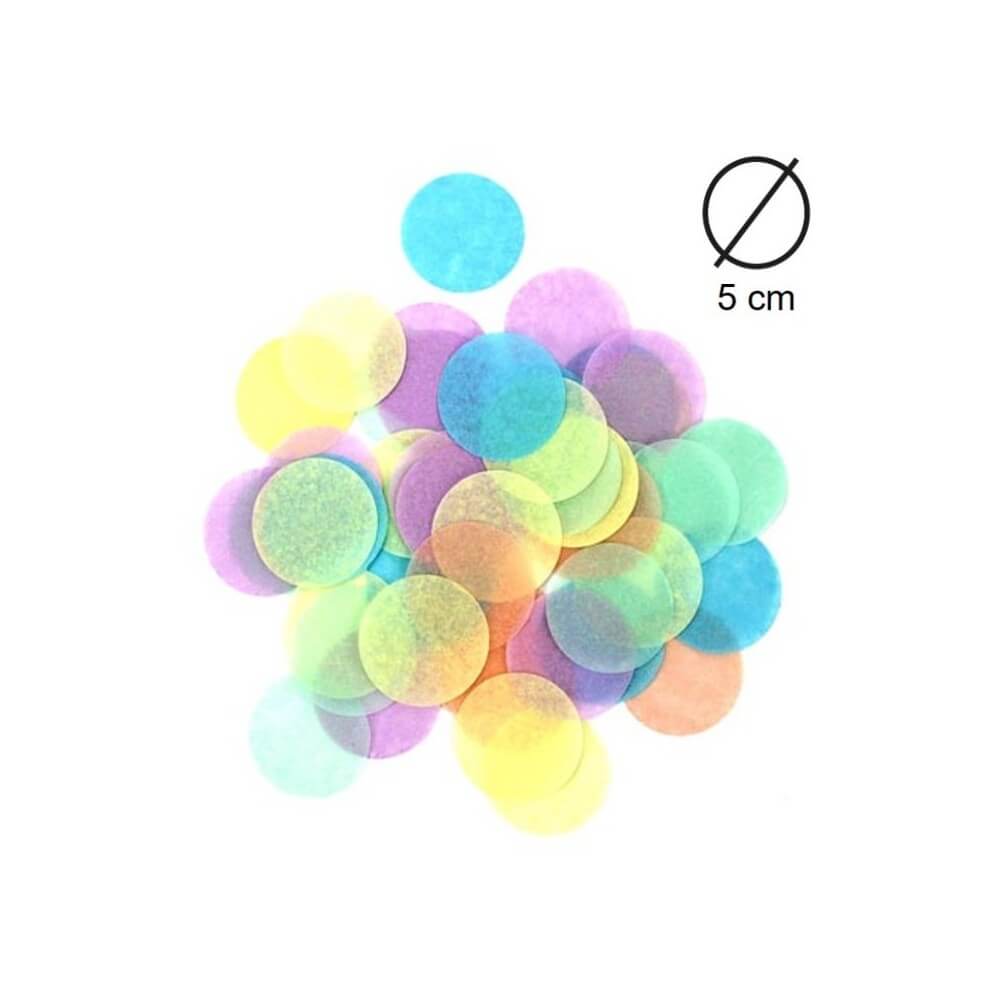 80g de confettis XXL Diam 5 cm Pastel papier de soie en boîte décorée - 22602JFPA - Confettis & Perles de Table