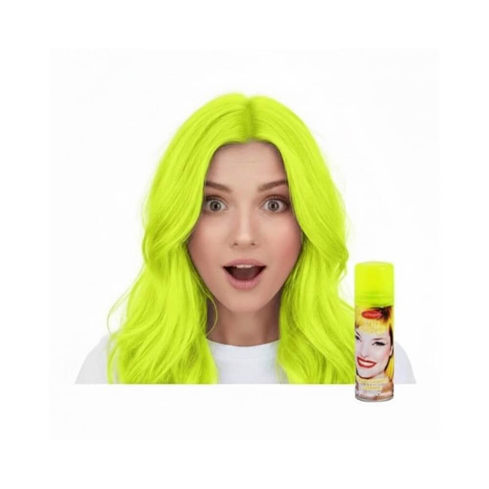 Laque à cheveux 125ml Jaune Fluo – Coloration temporaire - 30102 - Laques à Cheveux Colorées