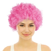 Perruque courte frisée - rose - 68001 - Perruques