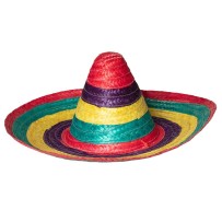 Sombrero Pueblo Multicolore 49 cm – Fiesta Mexicana Adulte - B95460 - Chapeaux