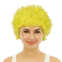 Perruque courte frisée - jaune - 68003 - Perruques