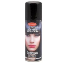Laque à cheveux 125ml Noir – Coloration temporaire - 30108 - Laques à Cheveux Colorées