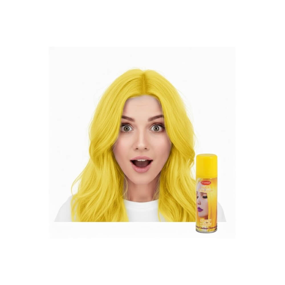 Laque à cheveux 125ml Jaune – Coloration temporaire - 30114 - Laques à Cheveux Colorées