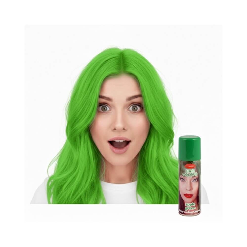 Laque à cheveux 125ml Vert – Coloration temporaire - 30116 - Laques à Cheveux Colorées