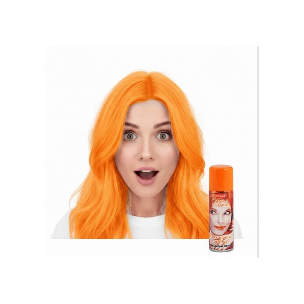 Laque à cheveux 125ml Orange – Coloration temporaire - 30118 - Laques à Cheveux Colorées