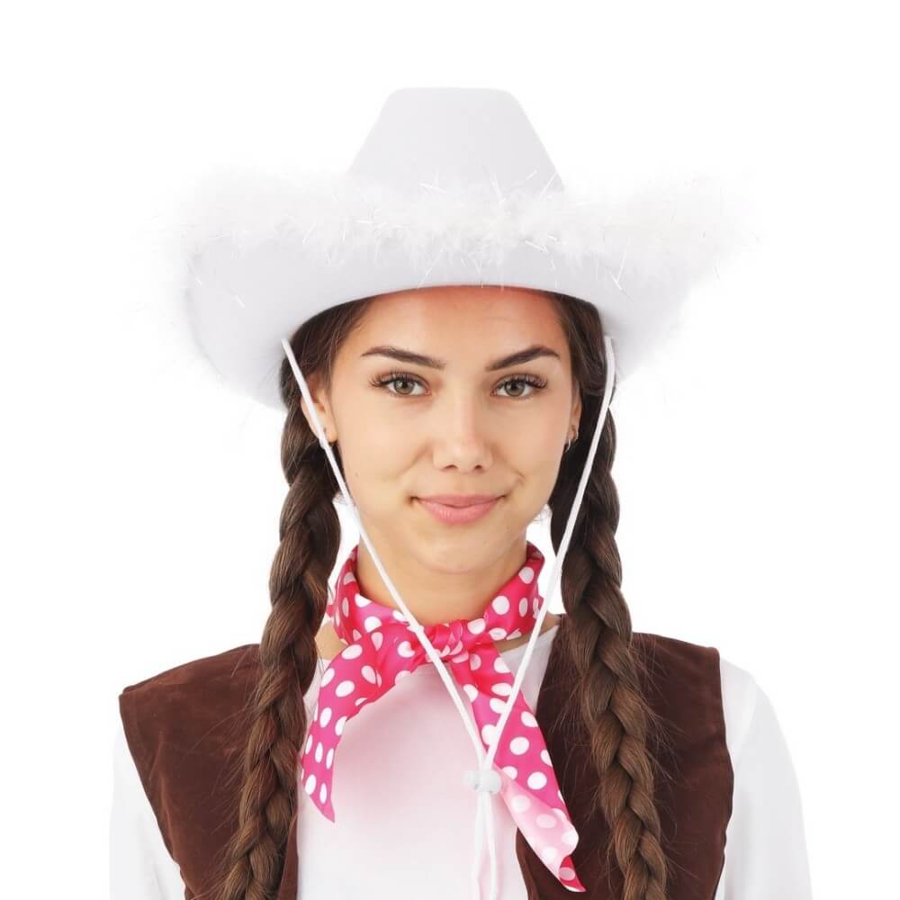 Chapeau Cowgirl Blanc Adulte - 21302 - Chapeaux