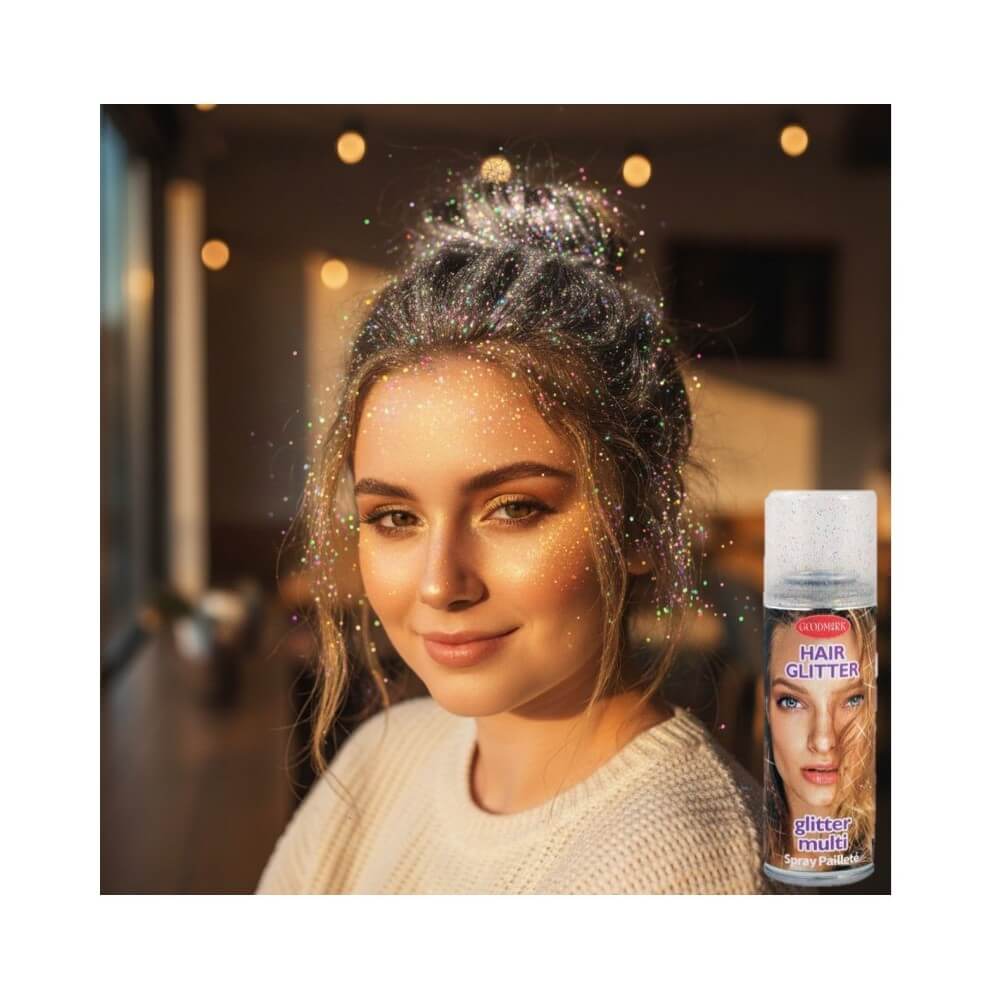 Laque à cheveux paillettes 125ml Multicolore – Spray scintillant - 30202 - Laques à Cheveux Colorées