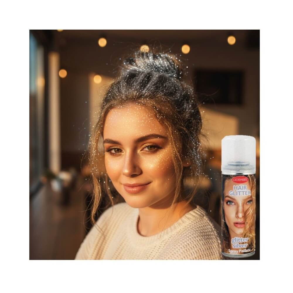 Laque à cheveux paillettes 125ml Argent – Spray scintillant - 30201 - Laques à Cheveux Colorées
