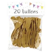 20 Ballons Latex Or 25 cm - 36028 - Ballons latex