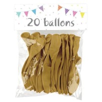 20 Ballons Latex Or 25 cm - 36028 - Ballons latex