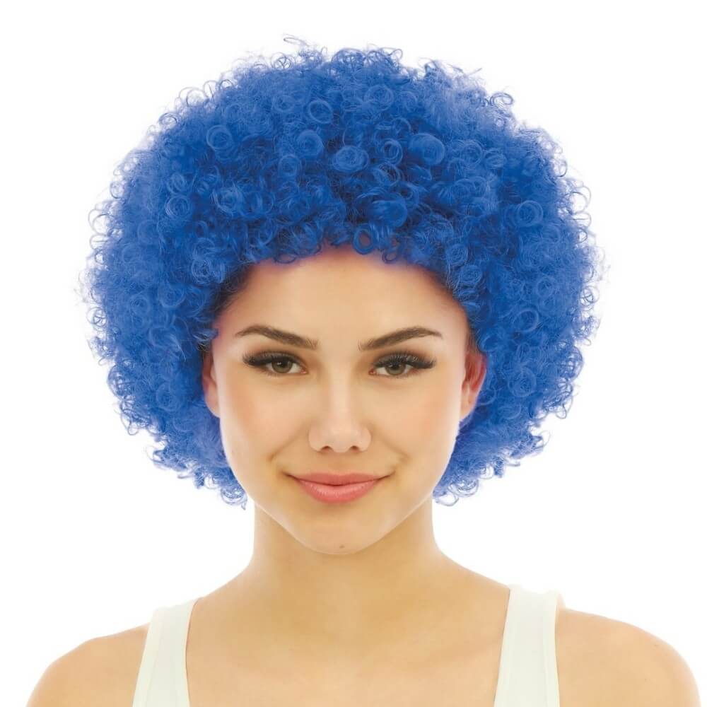 Perruque courte frisée - bleu - 68006 - Perruques