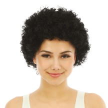 Perruque courte frisée - noir - 68007 - Perruques