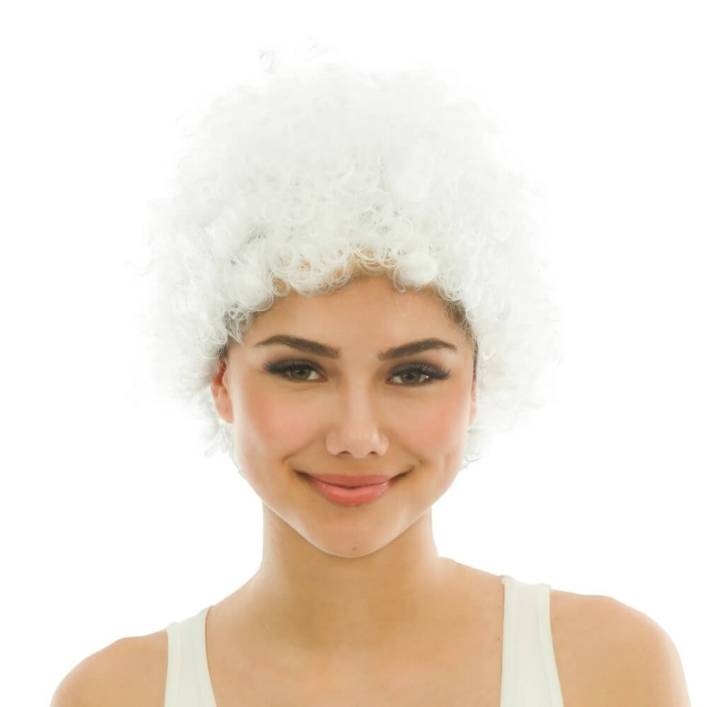 Perruque courte frisée - blanc - 68009 - Perruques