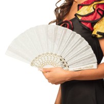 Éventail Granada 25 cm Blanc – Accessoire élégant - B00508 - Bijoux fantaisie
