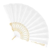 Éventail Granada 25 cm Blanc – Accessoire élégant - B00508 - Bijoux fantaisie