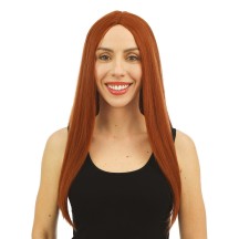 Perruque longue raide - roux - 60 cm - 68038 - Perruques