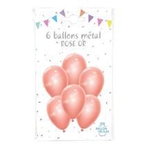 6 Ballons Métal Rose Gold 30 cm - 36426ROG - Ballons latex
