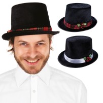 Chapeau Bonhomme de Neige Noir – Ruban Aléatoire - 22372 - Chapeaux