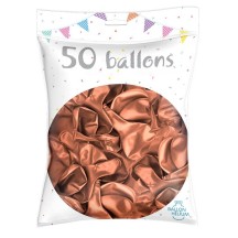50 Ballons Latex Métal Nacré Rose Gold 30 cm - 36238ROG - Ballons latex