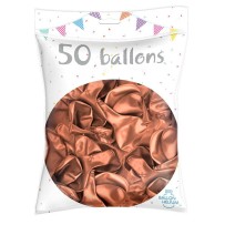 50 Ballons Latex Métal Nacré Rose Gold 30 cm - 36238ROG - Ballons latex