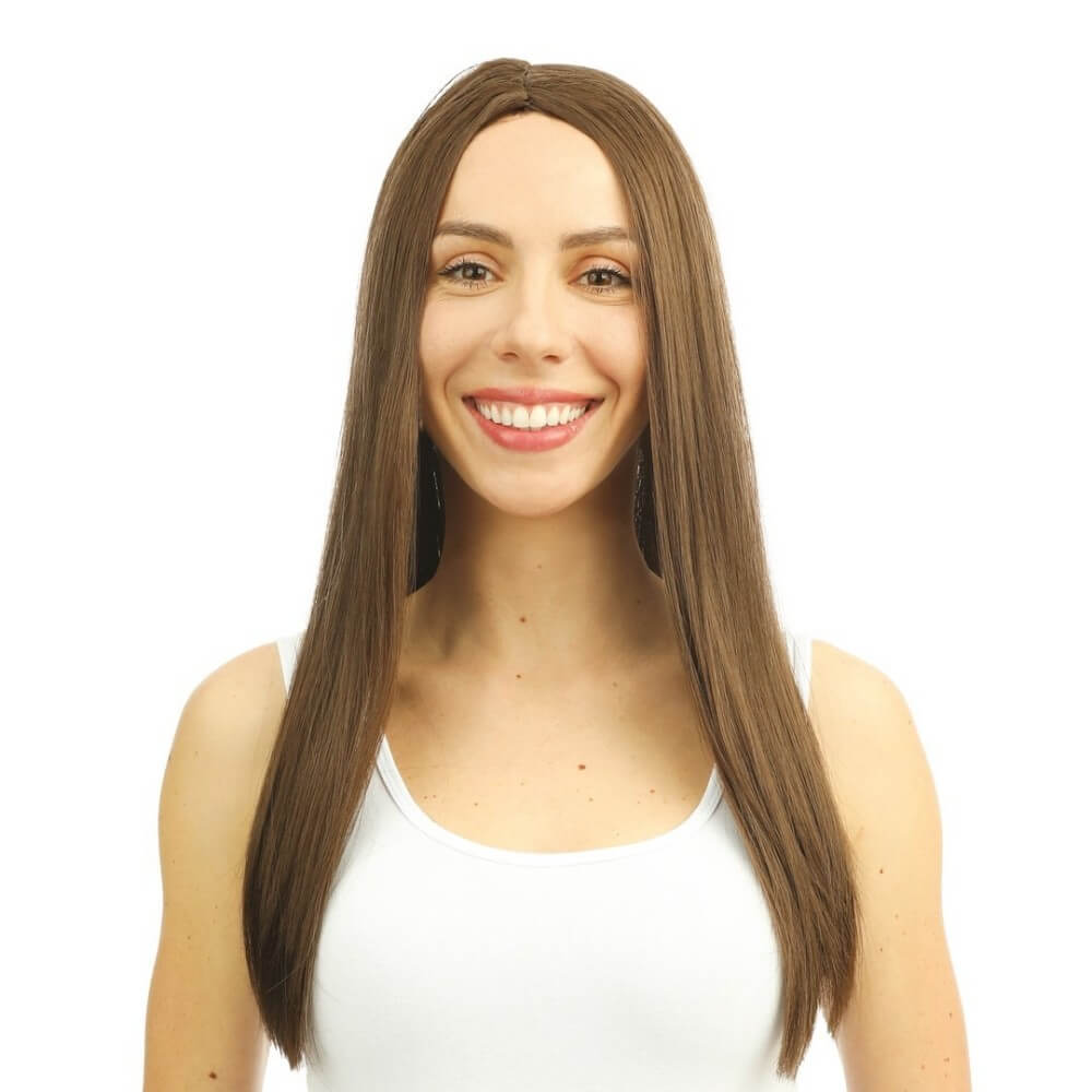 Perruque longue raide - brun - 60 cm - 68042 - Perruques