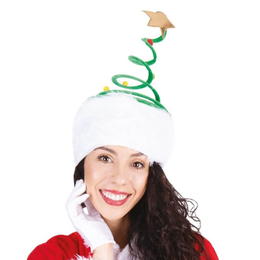 Chapeau Sapin de Noël à Ressort Vert Adulte - 22376 - Chapeaux