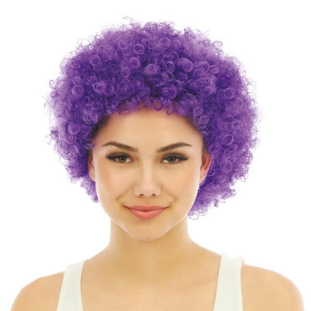 Perruque courte frisée - violet - 68054 - Perruques