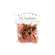 20 Ballons Latex Rose Gold 30 cm - 36024 - Ballons latex