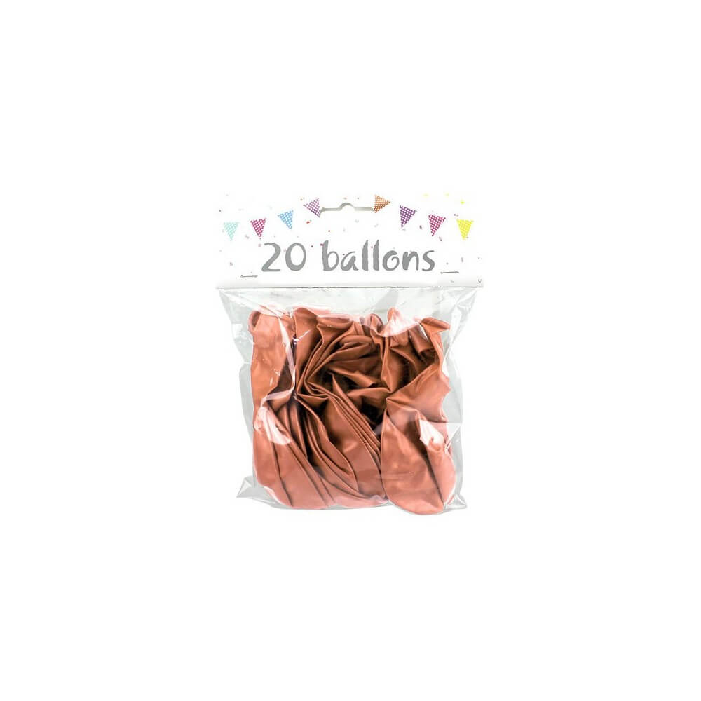 20 Ballons Latex Rose Gold 30 cm - 36024 - Ballons latex