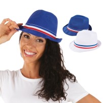Borsalino Ruban Bleu Blanc Rouge – Couleur Aléatoire Adulte - 22389 - Chapeaux