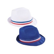 Borsalino Ruban Bleu Blanc Rouge – Couleur Aléatoire Adulte - 22389 - Chapeaux