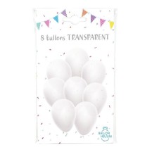 8 Ballons Transparants 30 cm - 36424TR - Ballons latex