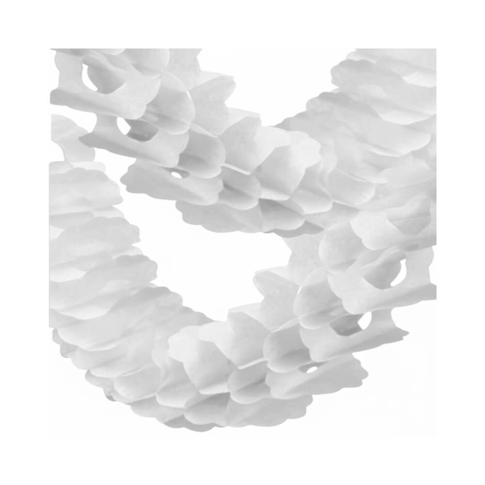 Guirlande zinnia 4m BLANC - 03201BL - Guirlandes en Papier