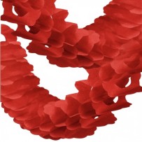 Guirlande Zinnia 4 m Rouge – Décoration Festive - 03201RG - Guirlandes en Papier