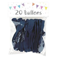 20 Ballons Latex Bleu Dark 25 cm - 36022 - Ballons latex