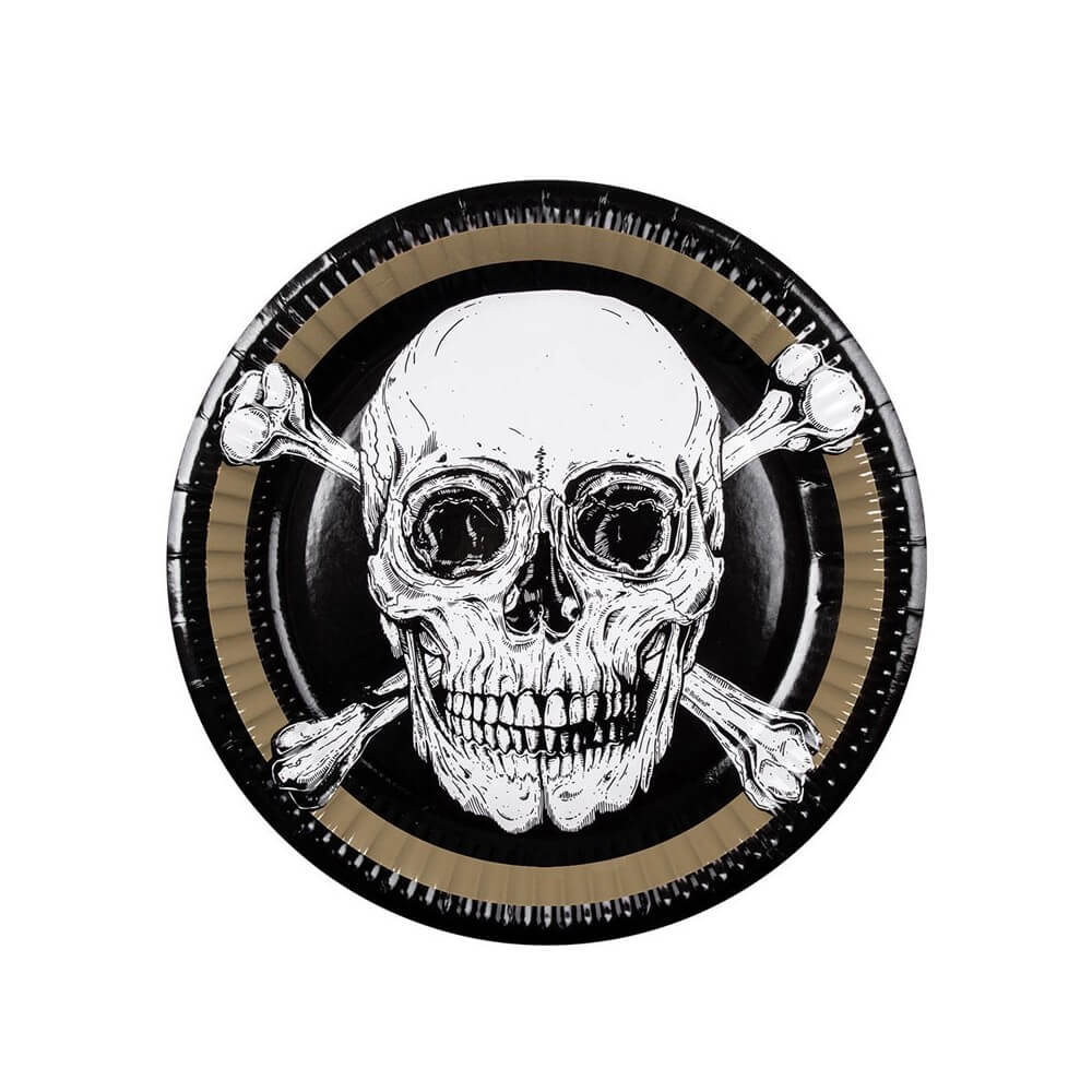 10 Assiettes papier Pirates 23 cm - B74211 - Assiettes en carton & bois