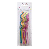 12 Bougies Spirales Multicolores – Anniversaire - 43065 - Bougies pour Anniversaire