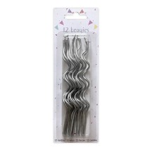 12 Bougies Spirales Argent – Anniversaire Chic - 43067 - Bougies pour Anniversaire