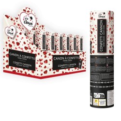 Canon à confettis 20 cm Cœurs rouges - 93004 - Canons à confettis